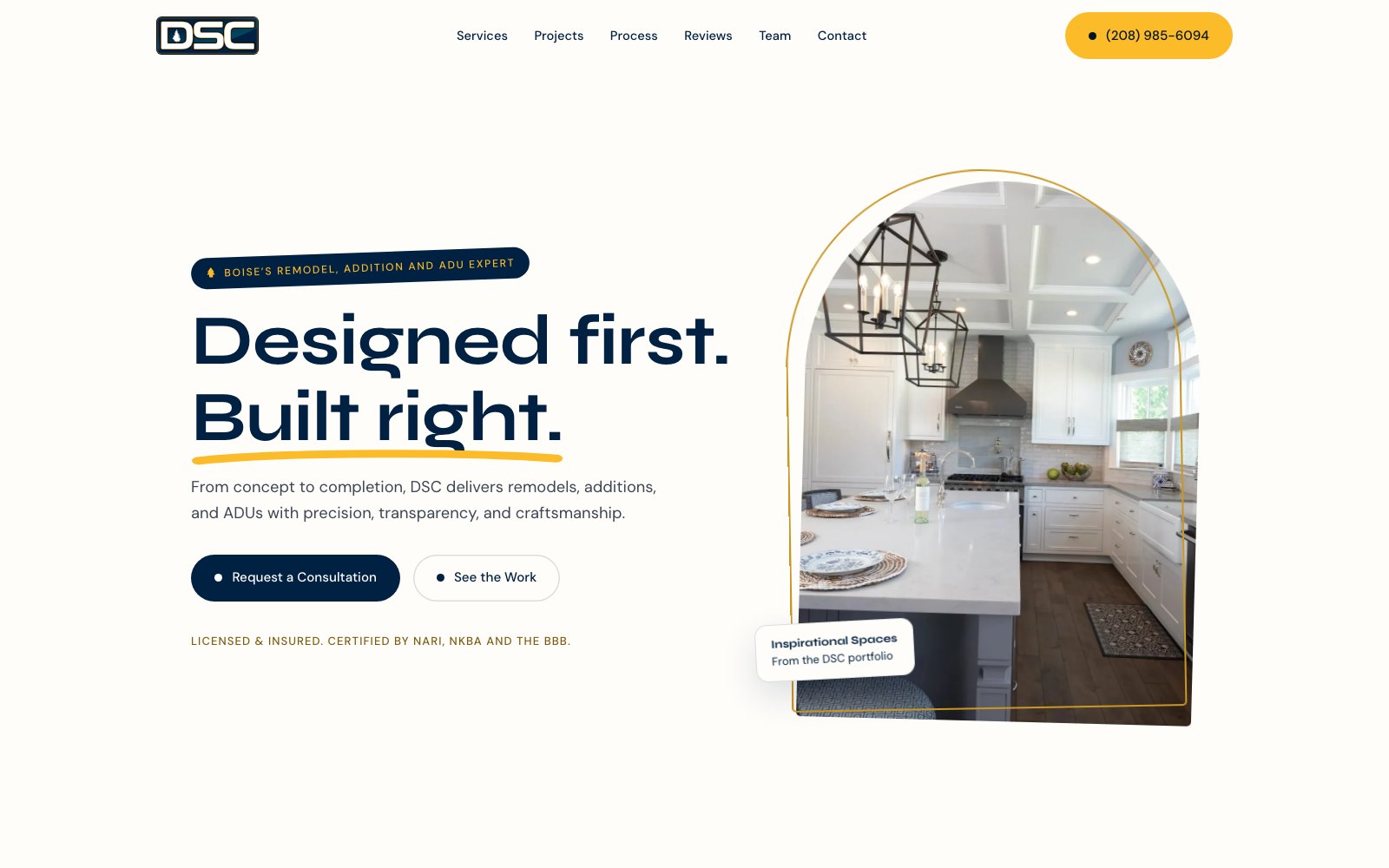 The new Designed Structures and Construction homepage concept