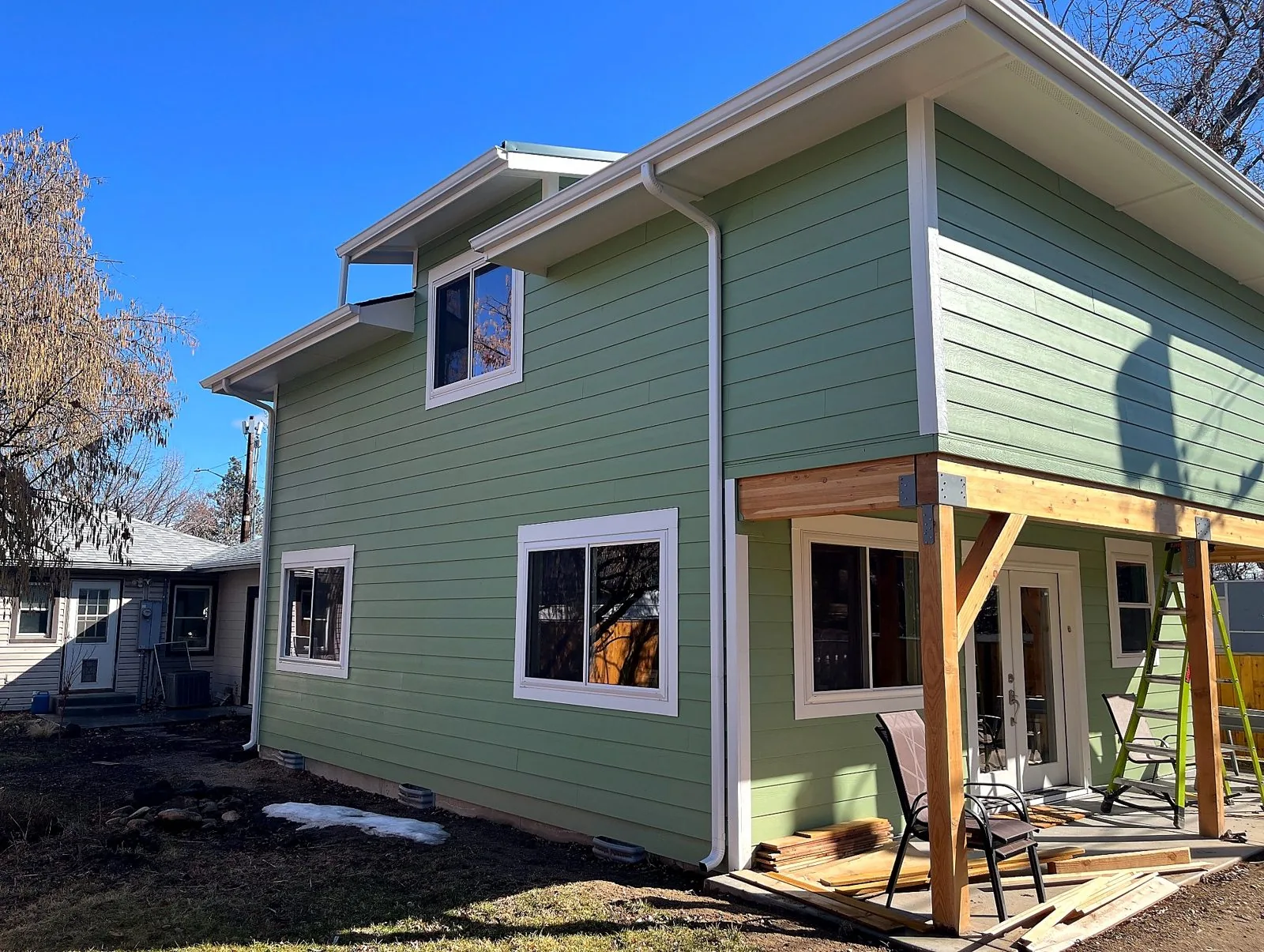 Brookman ADU exterior with dormer and covered patio